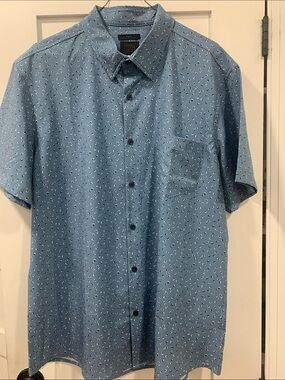 14th & Union Short Sleeve Button Down Collared Shirt Size XL Trim Fit